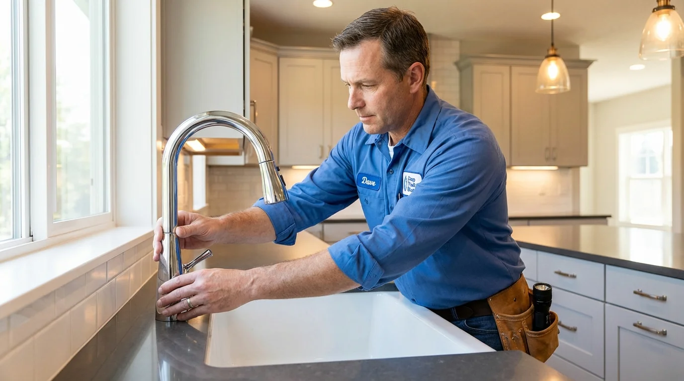 Kitchen faucet installation by Johns Plumbing LLC in Keytesville